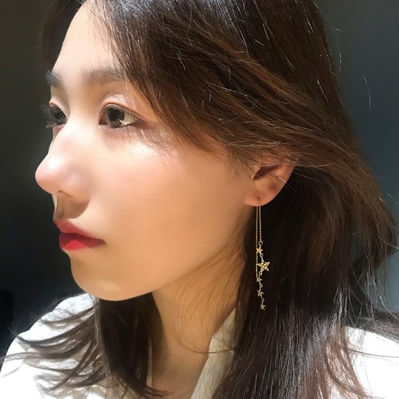 💙LAST ONE 💖Stars Drop Threader Earrings - Picture 5 of 9